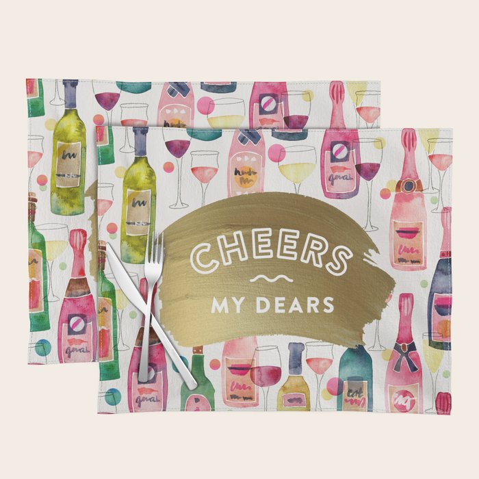 Cheers My Dears - Gold Placemat Gallery Image 1