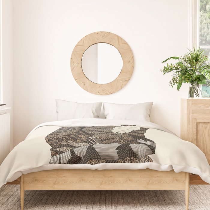 Indian desert cat off white Duvet Cover Gallery Image 3