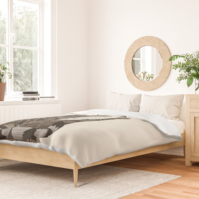 Indian desert cat off white Duvet Cover Gallery Image 2