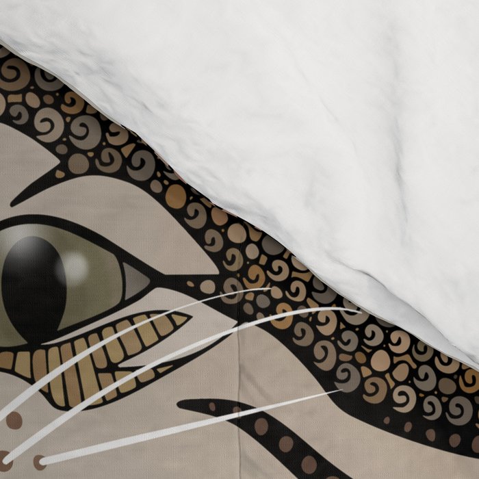 Indian desert cat off white Comforter Gallery Image 4