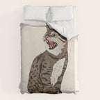 Indian desert cat off white Duvet Cover Gallery Image 6