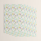 Retro Mid Century Happy Hour - Pink Green and Blue Wrapping Paper Gallery Image 3