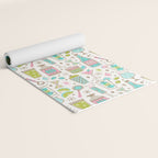 Retro Mid Century Happy Hour - Pink Green and Blue Yoga Mat Gallery Image 2