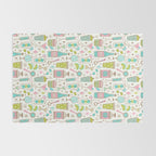 Retro Mid Century Happy Hour - Pink Green and Blue Rug Gallery Image 2