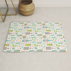 Retro Mid Century Happy Hour - Pink Green and Blue Rug Gallery Image 1