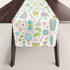 Retro Mid Century Happy Hour - Pink Green and Blue Table Runner Gallery Image 1