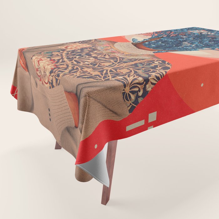 Her Veiled Smiles Tablecloth Gallery Image 1