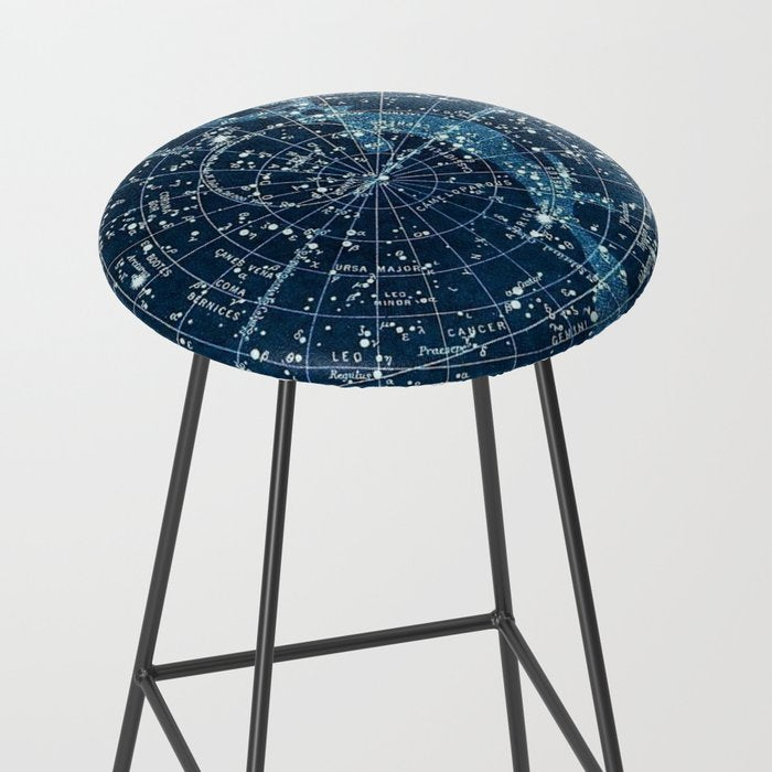 1900 Star Constellation Map - Chart Vintage Poster Stool Gallery Image 2