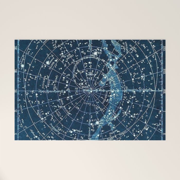 1900 Star Constellation Map - Chart Vintage Poster Welcome Mat Gallery Image 1