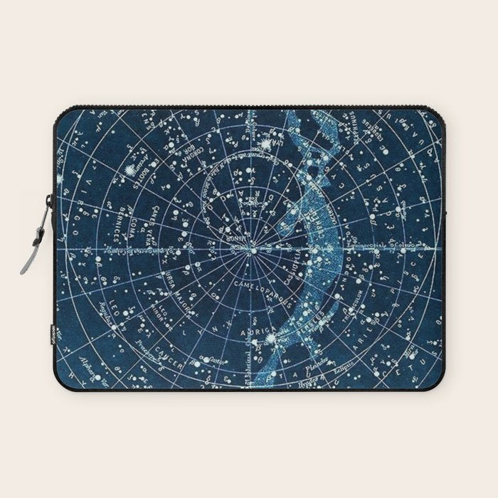 1900 Star Constellation Map - Chart Vintage Poster Laptop Sleeve Gallery Image 1