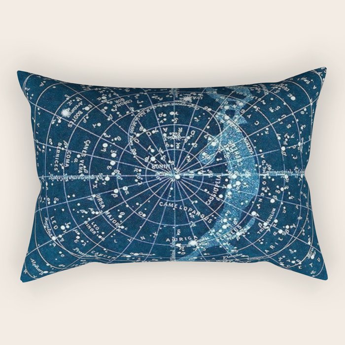 1900 Star Constellation Map - Chart Vintage Poster Rectangular Pillow Gallery Image 1