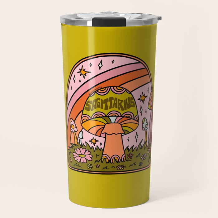 Sagittarius Mushroom Travel Mug Gallery Image 1