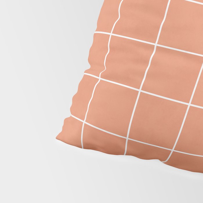 Small Grid Pattern - Coral Pillow Sham Gallery Image 4
