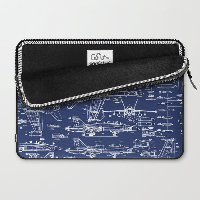 F-18 Blueprints Laptop Sleeve Gallery Image 2