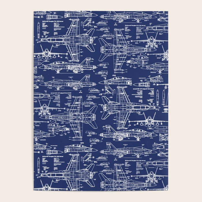 F-18 Blueprints Poster Gallery Image 4