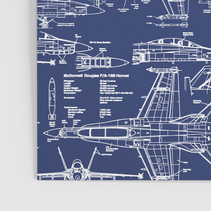 F-18 Blueprints Poster Gallery Image 3