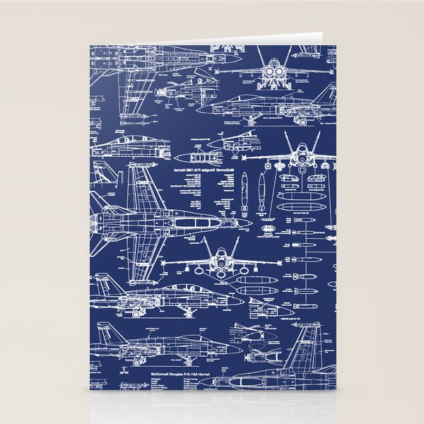F-18 Blueprints Stationery Card Gallery Image 2