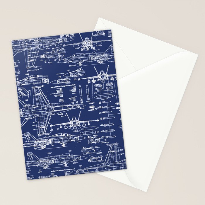F-18 Blueprints Stationery Card Gallery Image 2