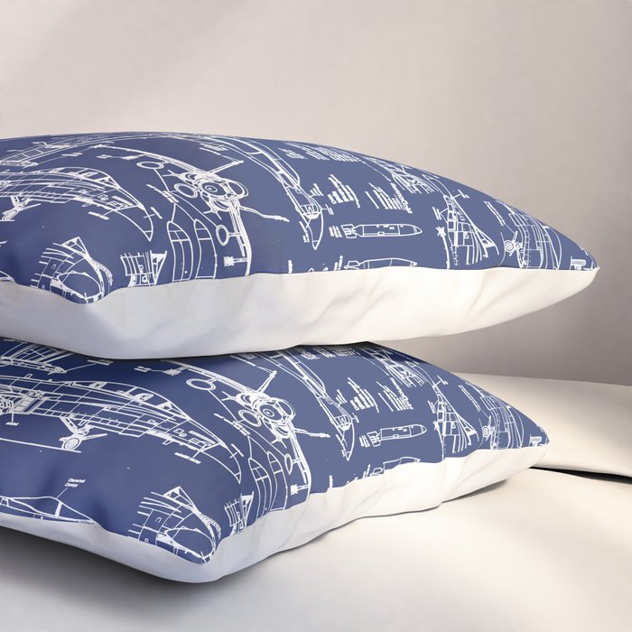 F-18 Blueprints Pillow Sham Gallery Image 3