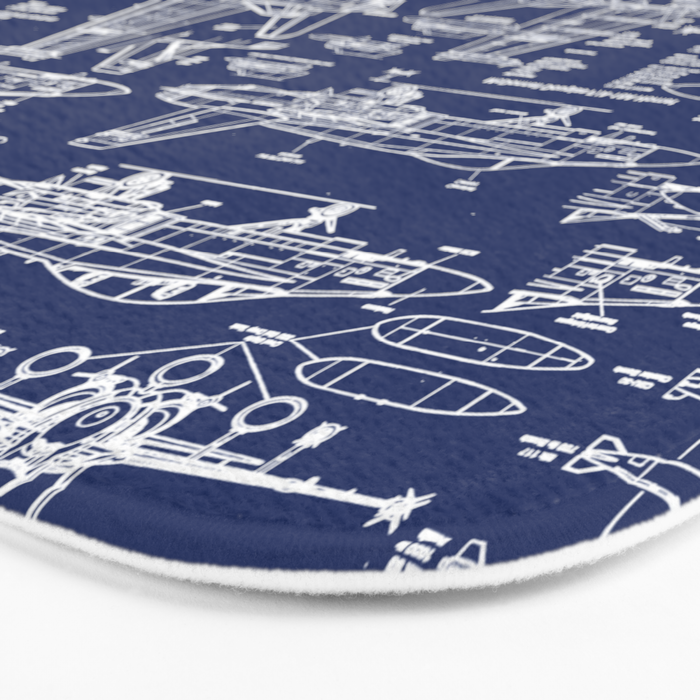F-18 Blueprints Bath Mat Gallery Image 3