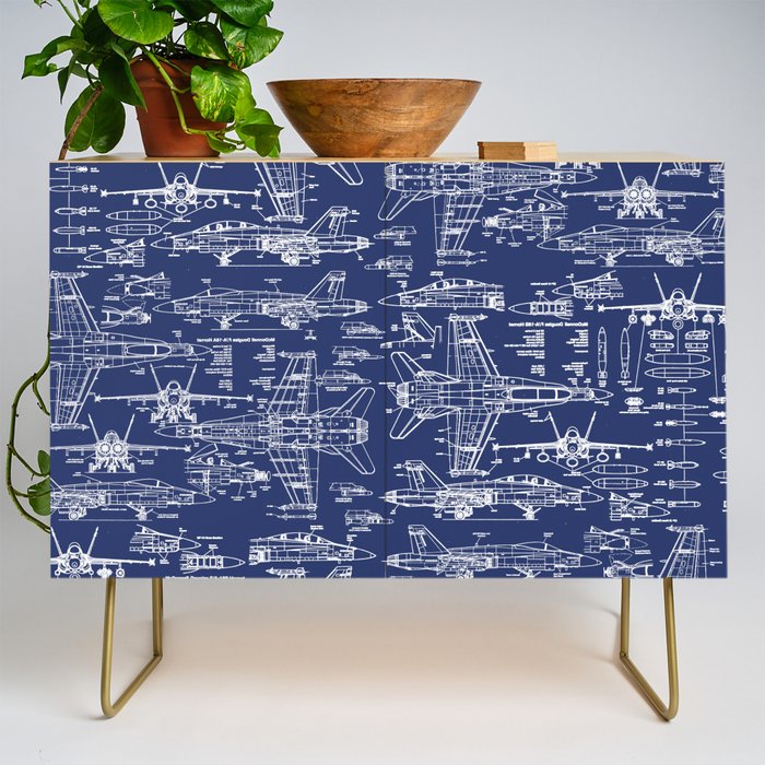 F-18 Blueprints Credenza Gallery Image 1