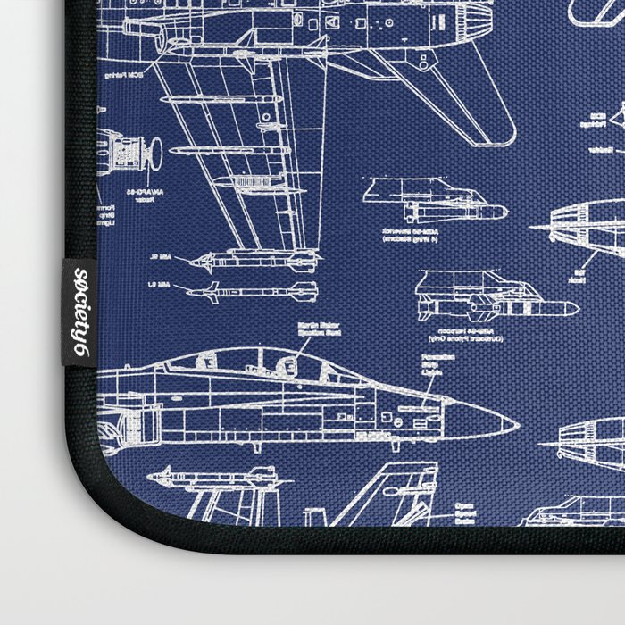 F-18 Blueprints Laptop Sleeve Gallery Image 3