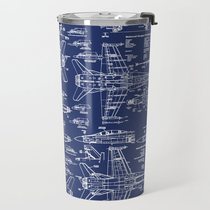 F-18 Blueprints Travel Mug Gallery Image 2