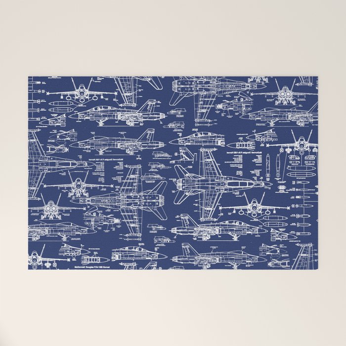 F-18 Blueprints Welcome Mat Gallery Image 1
