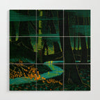 Magical Dark Fantasy Forest Woodblock Wood Wall Art Gallery Image 1