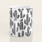 Black and white cactus plant pattern art Coffee Mug Gallery Image 4