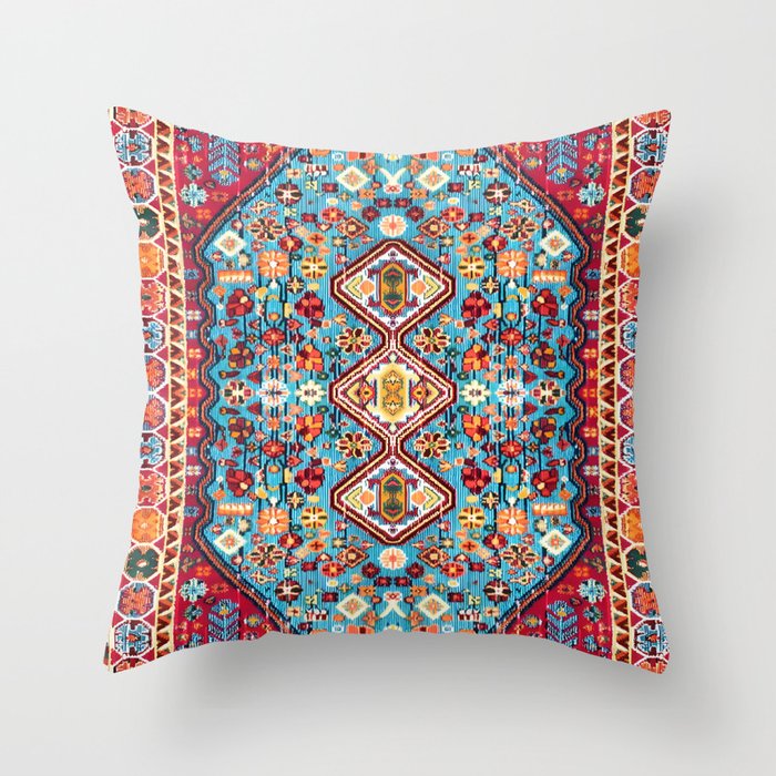 Colorful Kaleidoscope: Vintage Bohemian Moroccan Art Throw Pillow Gallery Image 6