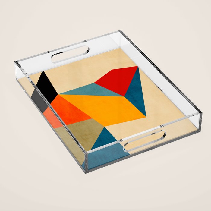 Geometric Colorful Modern Design Acrylic Tray Gallery Image 1
