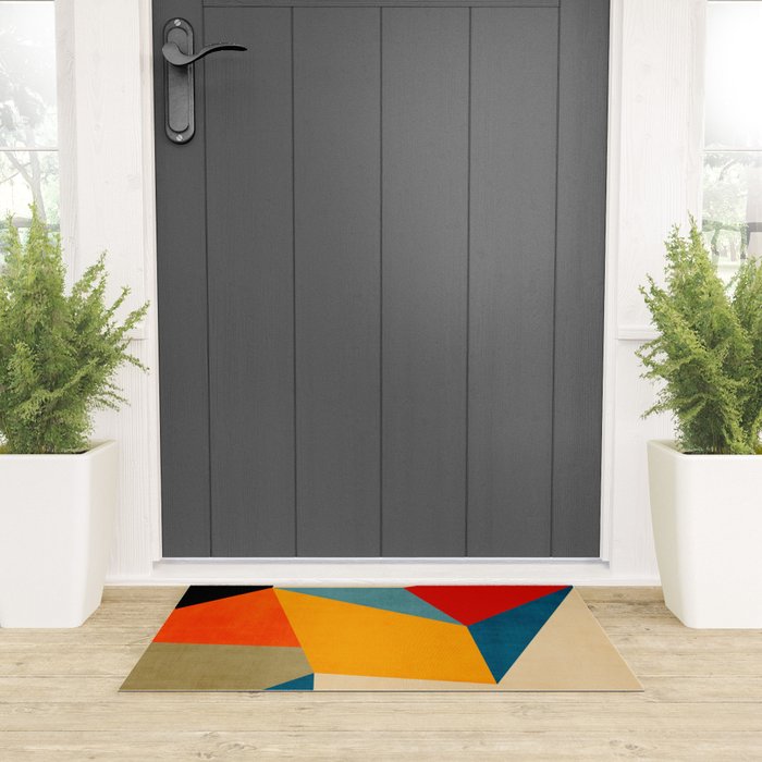 Geometric Colorful Modern Design Welcome Mat Gallery Image 3
