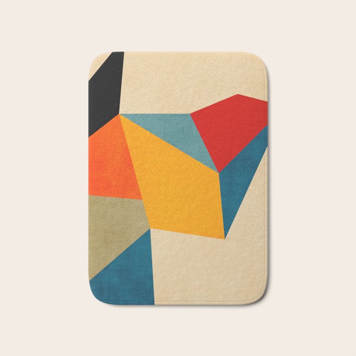 Geometric Colorful Modern Design Bath Mat Gallery Image 1