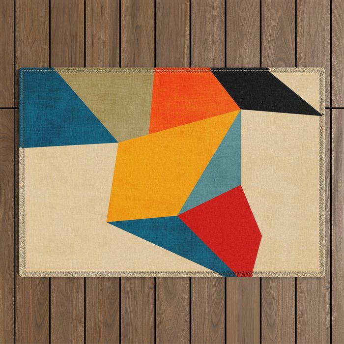 Geometric Colorful Modern Design Outdoor Rug Gallery Image 1