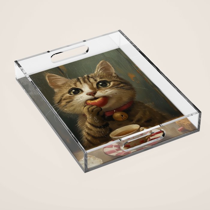 Tea Time Cat IV Acrylic Tray Gallery Image 1