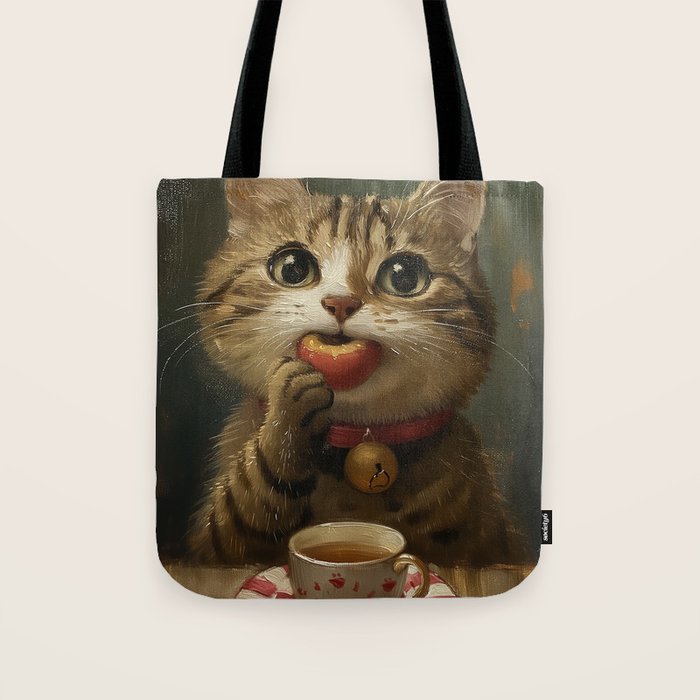 Tea Time Cat IV Tote Bag Gallery Image 1