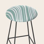 Wavy Stripes XXXVII - Sage Green Stool Gallery Image 2