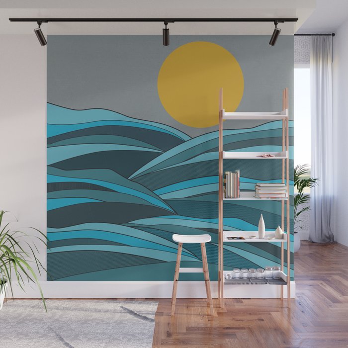The ocean, waves and sun Wall Mural Gallery Image 1
