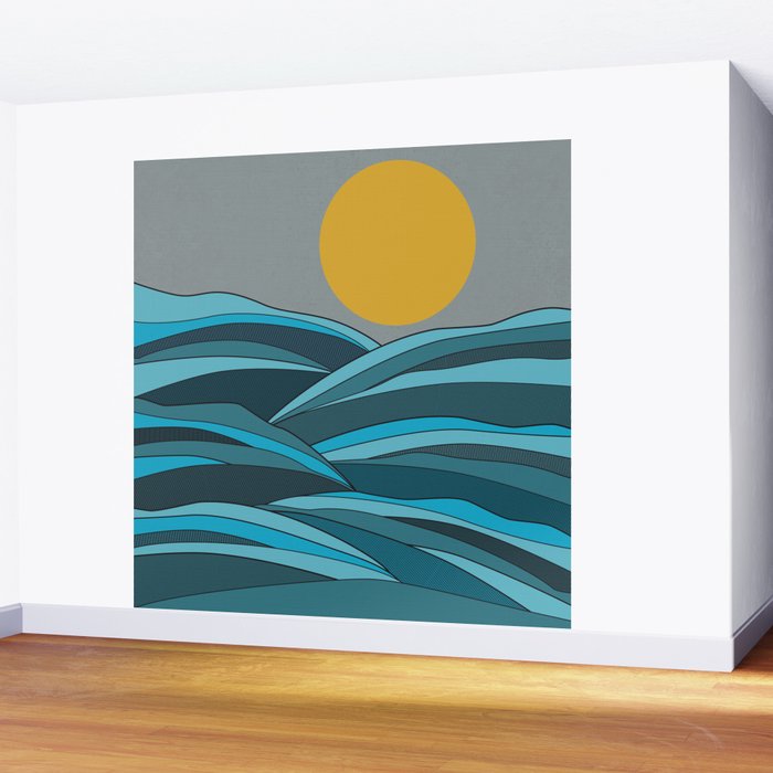 The ocean, waves and sun Wall Mural Gallery Image 2
