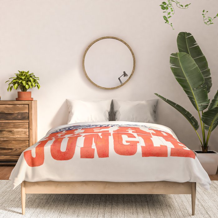 My Head is a Jungle-Tiger typography Comforter Gallery Image 3