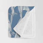 just sharks cobalt denim Throw Blanket Gallery Image 3