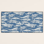 just sharks cobalt denim Desk Mat Gallery Image 3