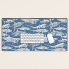 just sharks cobalt denim Desk Mat Gallery Image 1