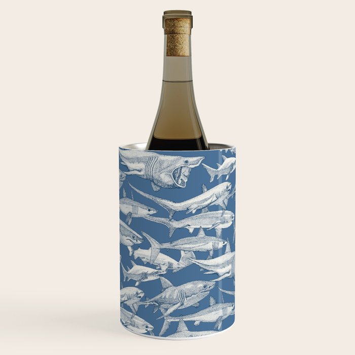 just sharks cobalt denim Wine Chiller Gallery Image 1