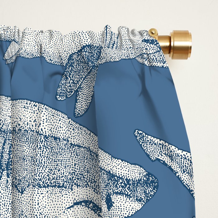 just sharks cobalt denim Window Curtain Gallery Image 2
