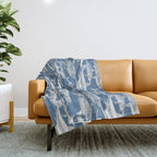 just sharks cobalt denim Throw Blanket Gallery Image 1