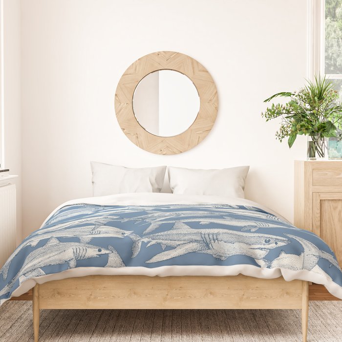 just sharks cobalt denim Duvet Cover Gallery Image 3