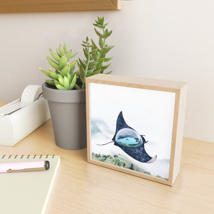Space Manta Ray Mini Art Print Gallery Image 2