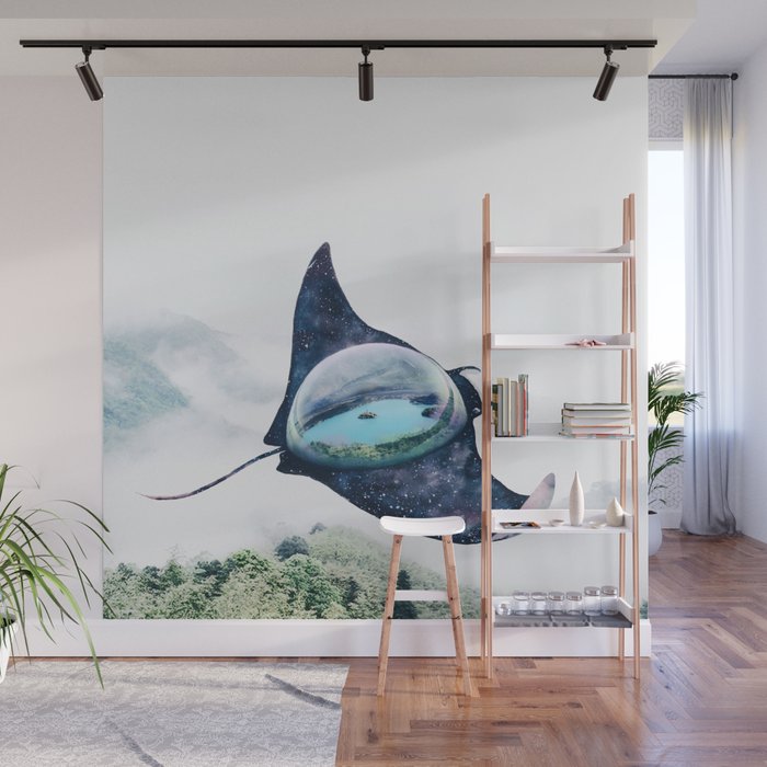 Space Manta Ray Wall Mural Gallery Image 1